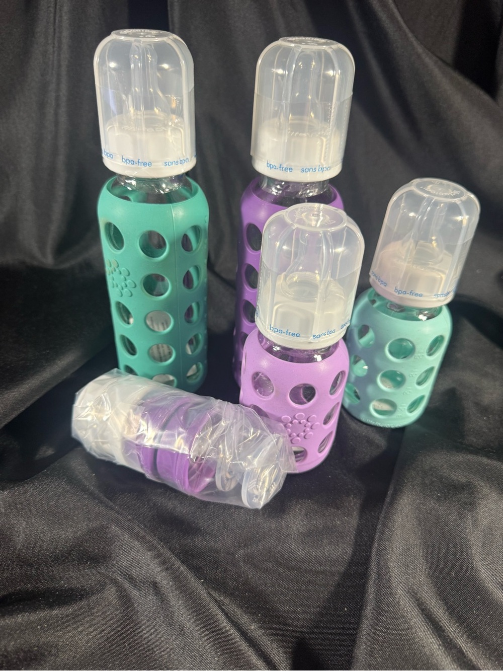 Lifefactory 4 Bottle Starter Set Glass Baby Bottles